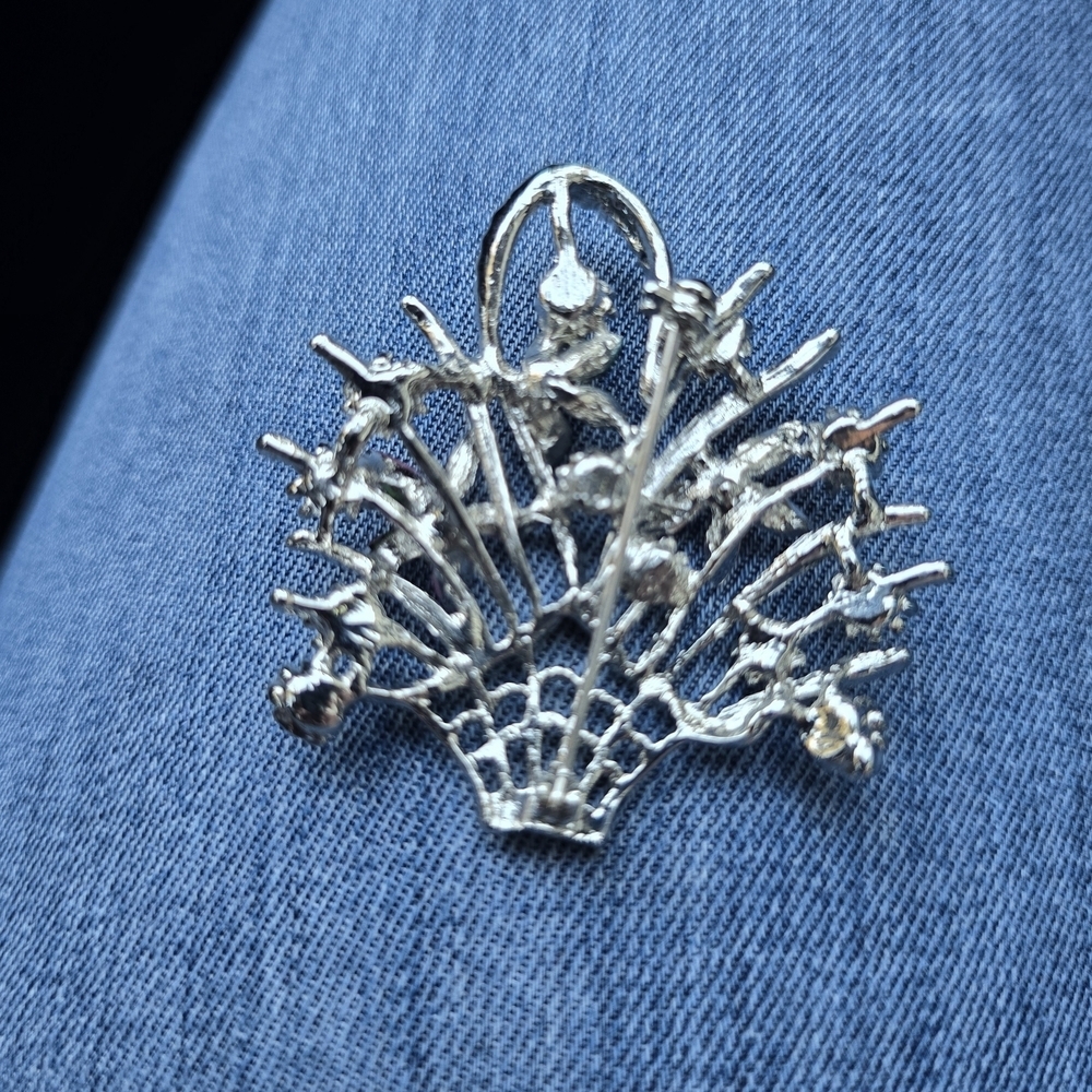 Colorful Floral Basket Brooch - Picture 3 of 4